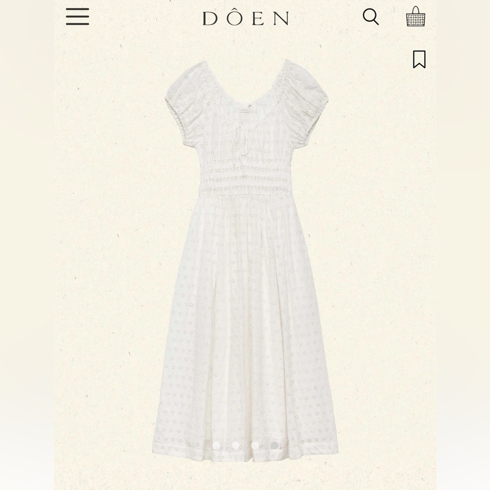 Doen Quinn dress Salt eyelet M NWT - Picture 3 of 5